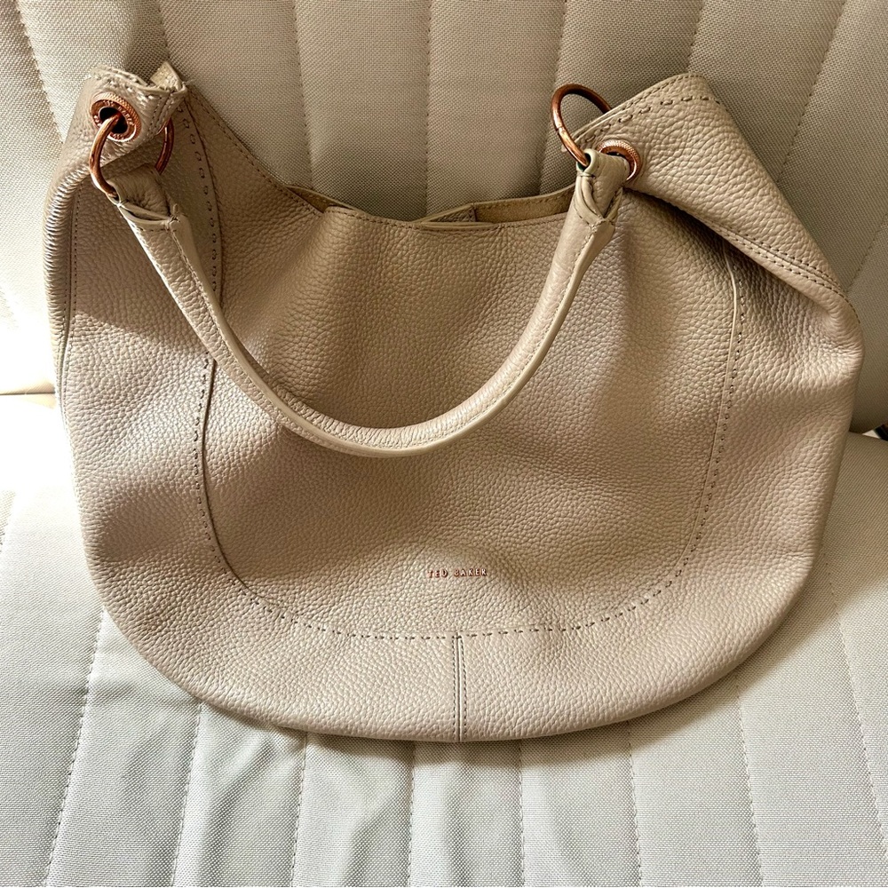 Ted‎ Baker • Leather Cream Rose Gold Shoulder Bag